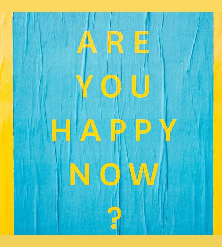 Text on a blue background with yellow border reading
