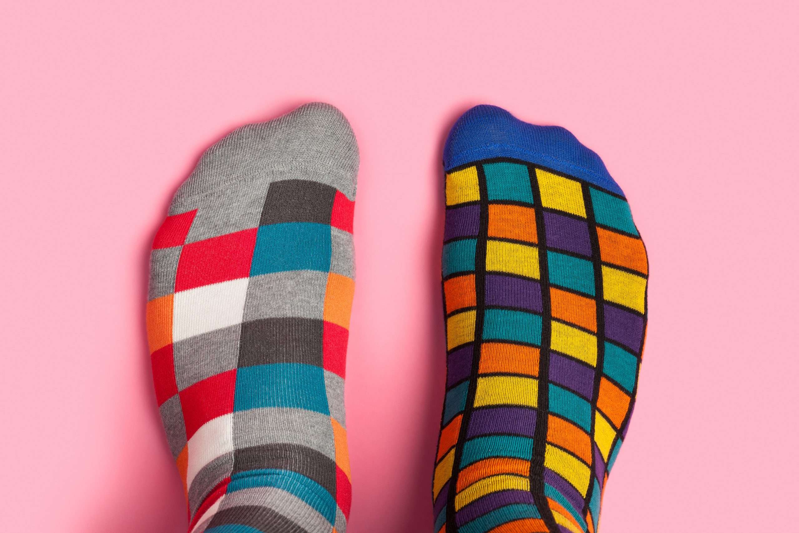different colorful socks
